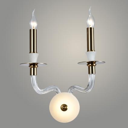 Бра BL684AL/2W WT+AB белый/бронза 2х40W E14 h380, BLK24